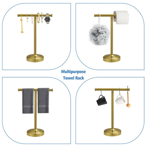RUMOSE towel stand in bathroom setup with towels nearby