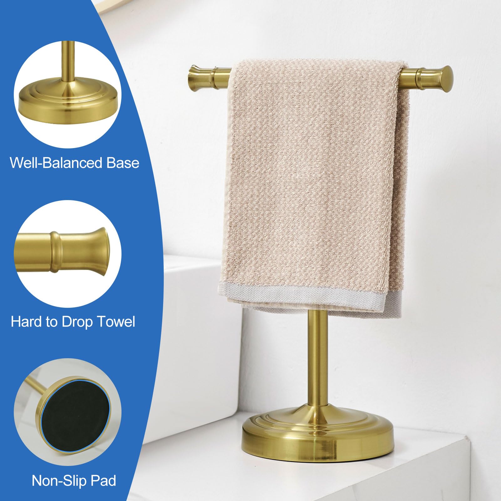 RUMOSE towel stand on kitchen counter near sink