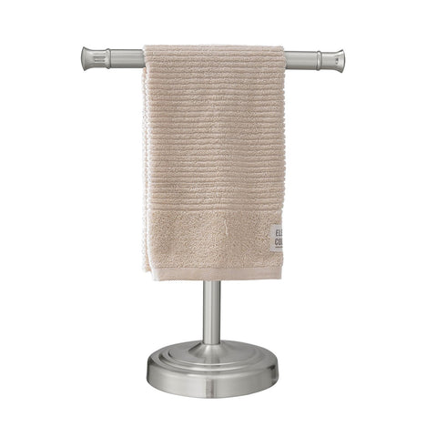 RUMOSE 13-inch brushed nickel towel stand, full view for bathroom organization.