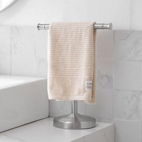 RUMOSE towel stand side angle, showcasing freestanding design.
