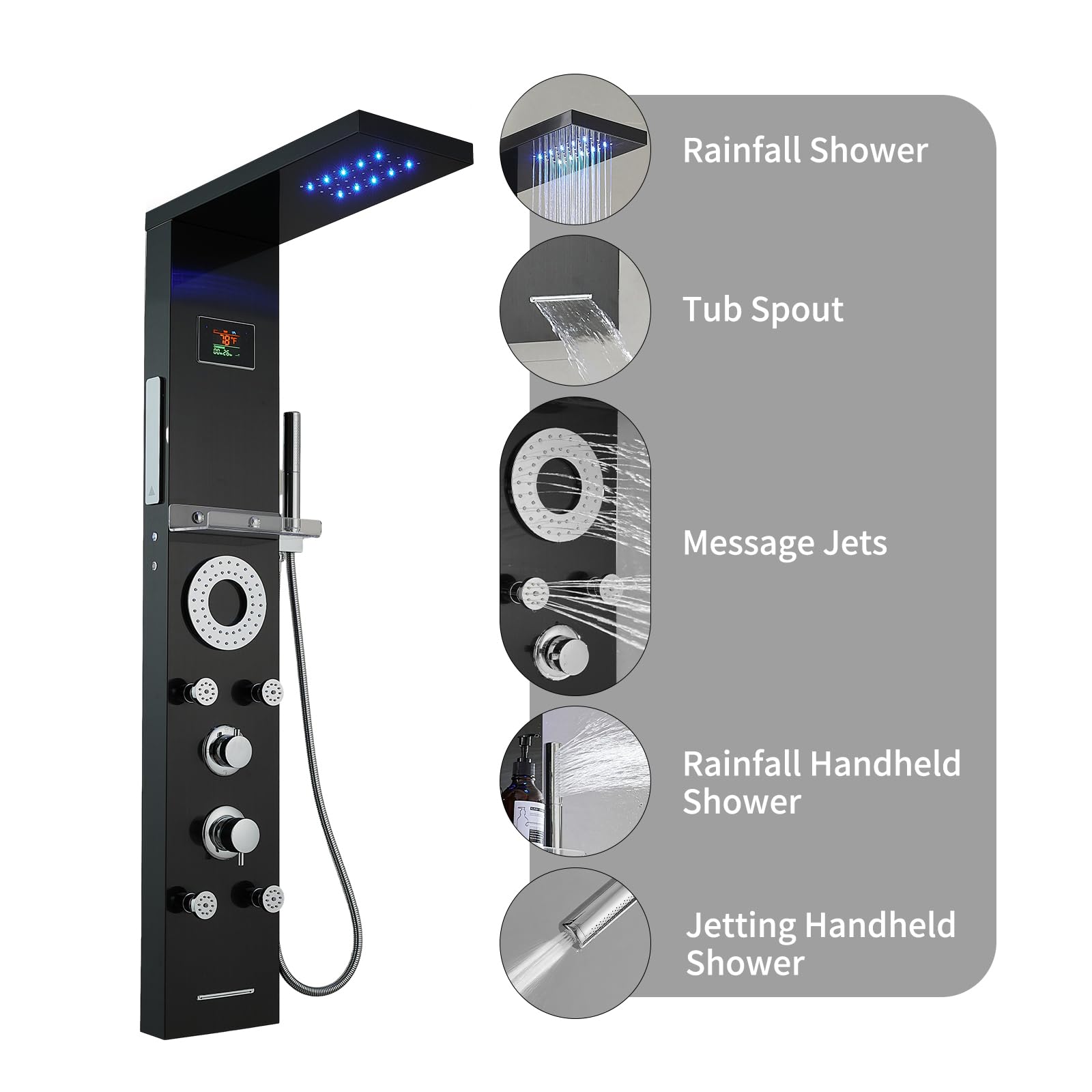 RUMOSE 304 stainless steel construction resists corrosion and maintains shine.