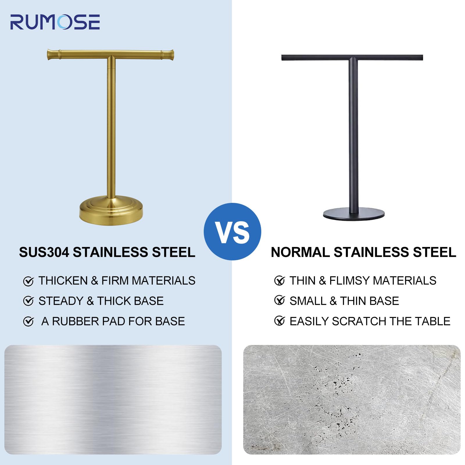 RUMOSE base detail of free-standing towel rack