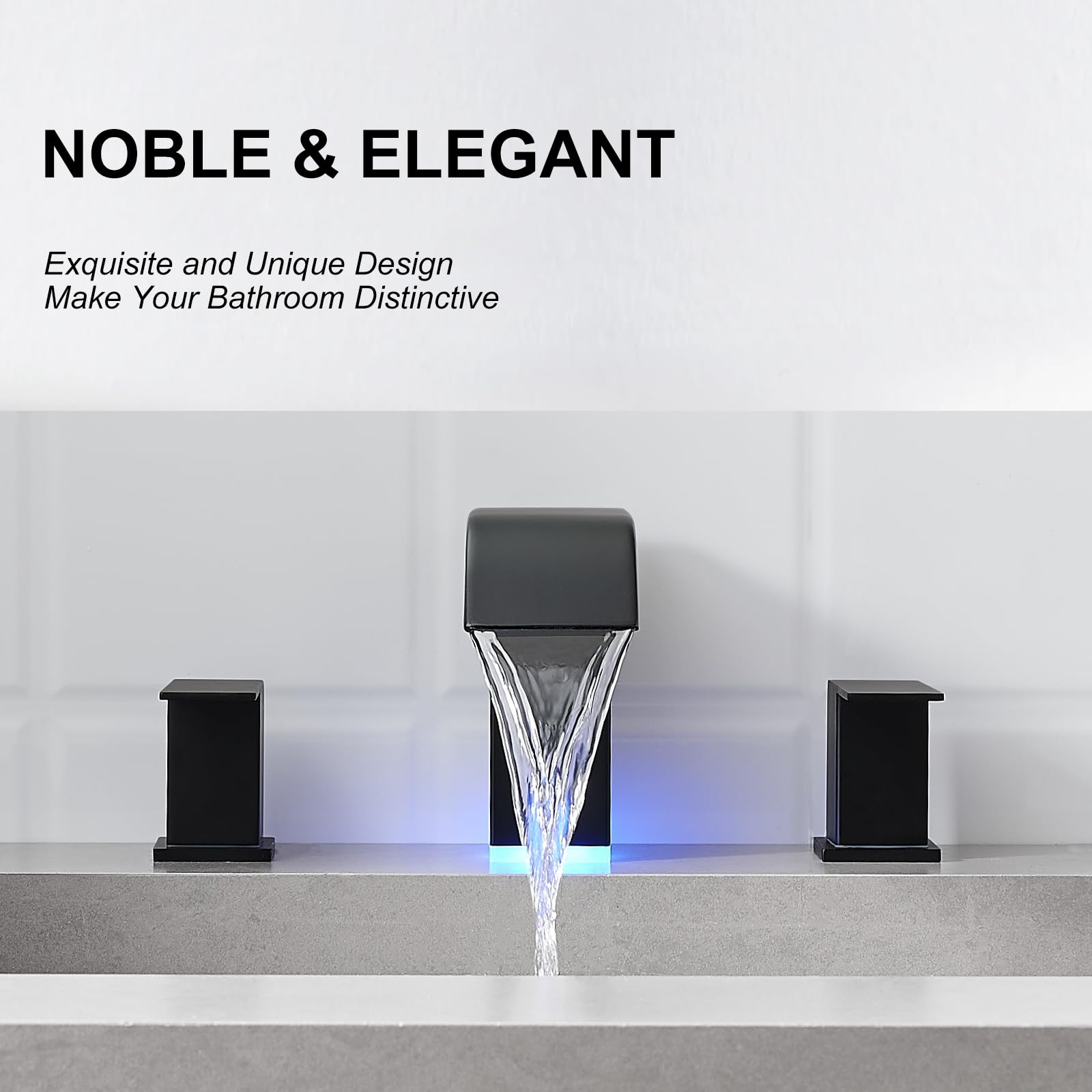RUMOSE LED faucet demonstrates three-color temperature indicator LEDs