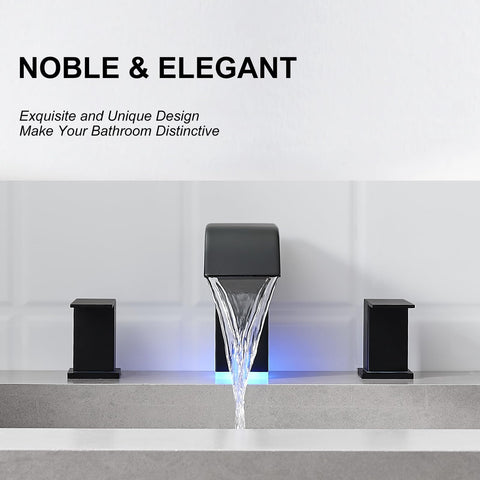 RUMOSE LED faucet demonstrates three-color temperature indicator LEDs