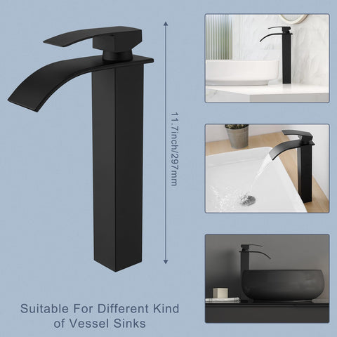 RUMOSE matte black faucet with single-handle control for precise temp