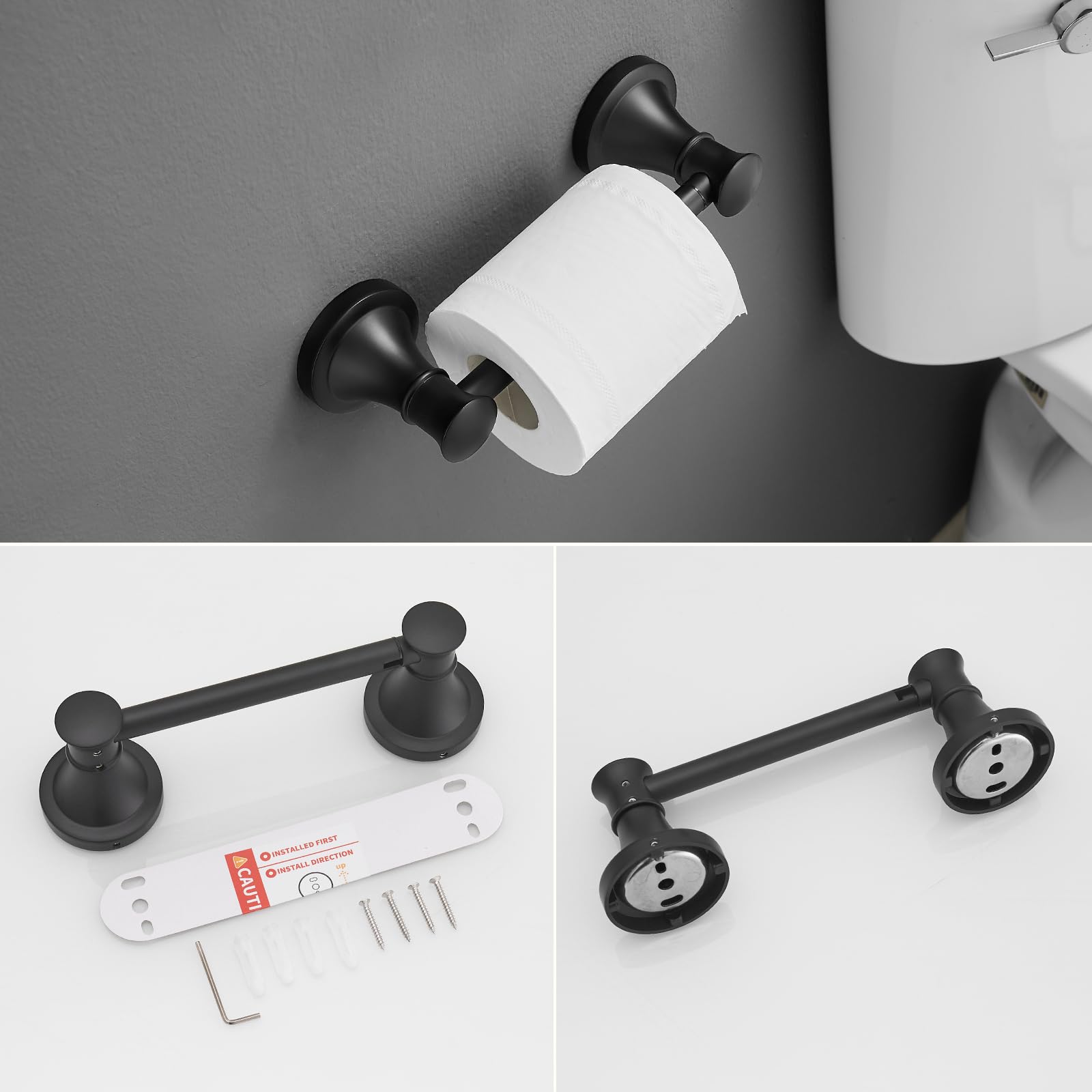 RUMOSE matte black finish is waterproof and rustproof for bathrooms.