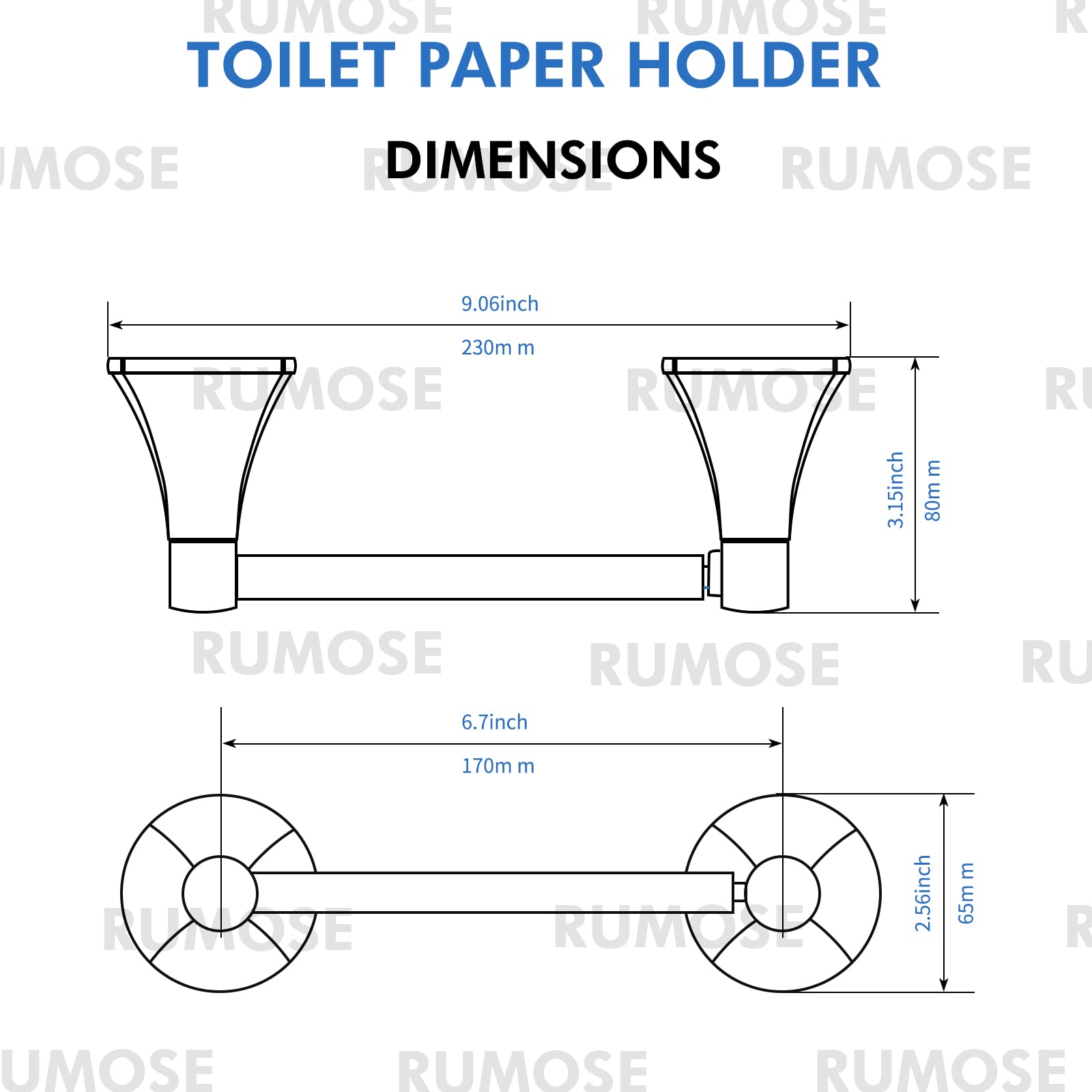 RUMOSE 5.5-inch rod length accommodates standard rolls