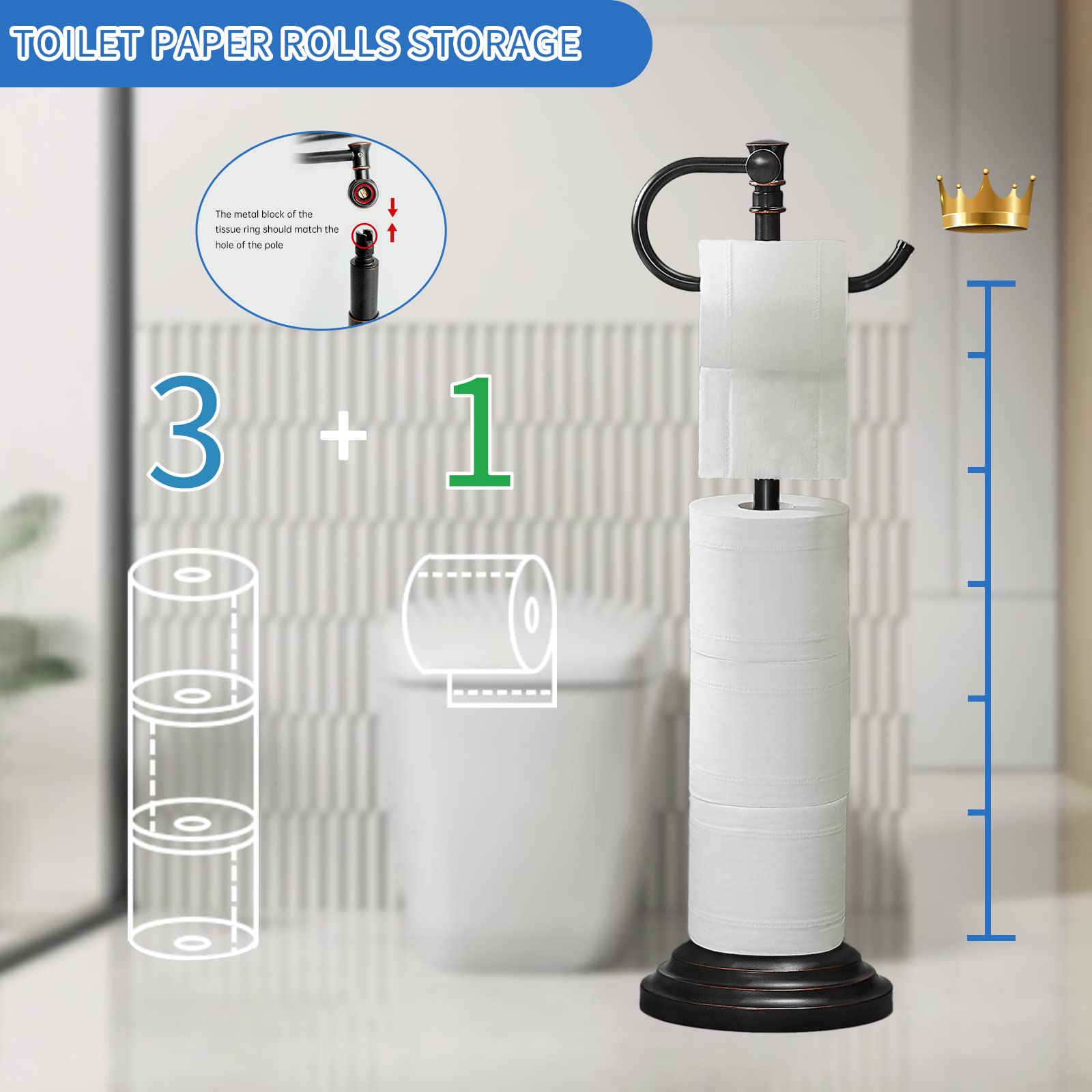 RUMOSE rotating towel ring adds flexible hanging options.
