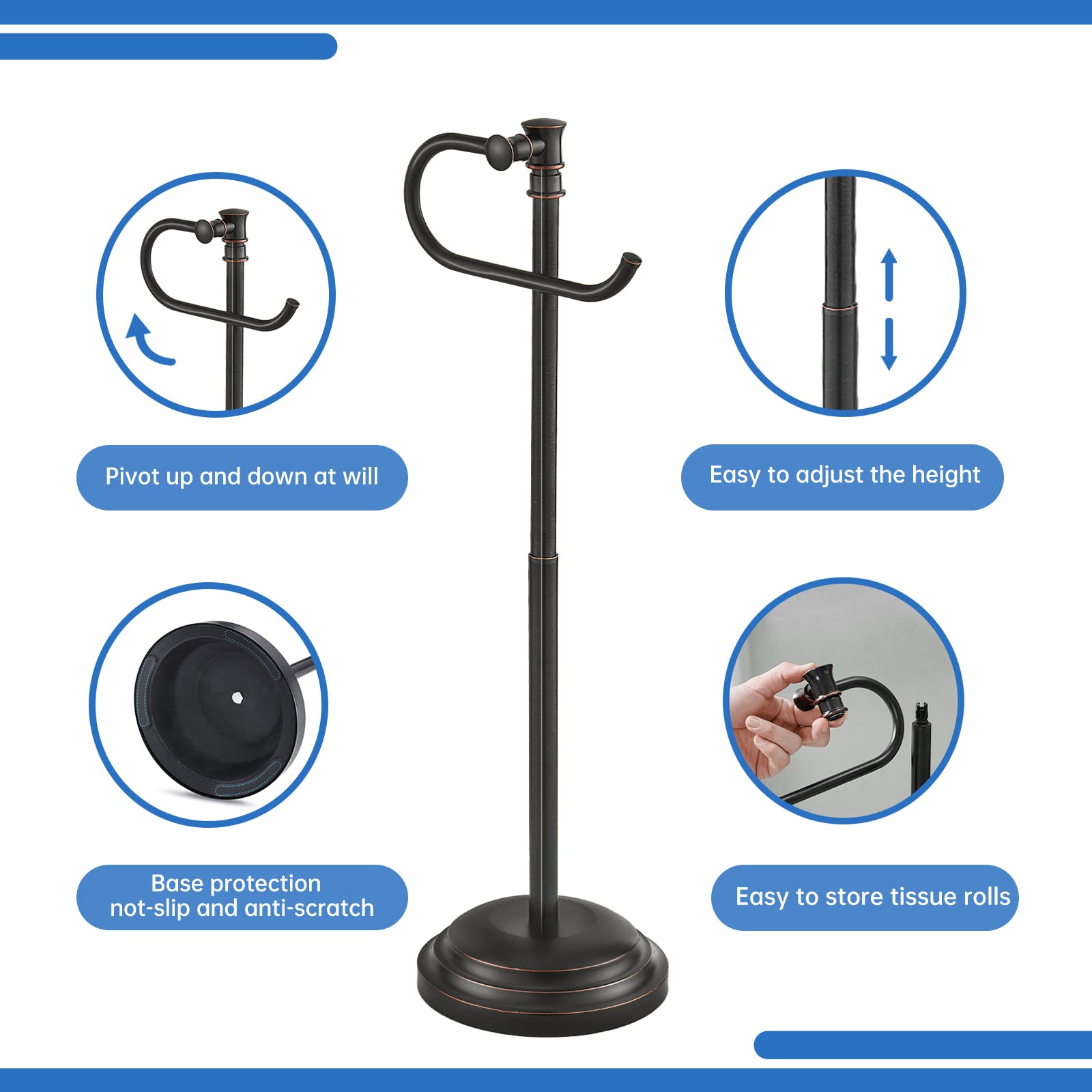 RUMOSE stainless steel construction resists corrosion in busy bathrooms.