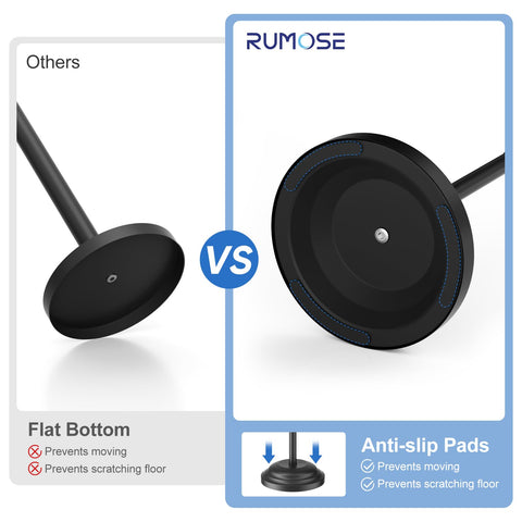 RUMOSE toilet paper holder stand adjustable height from 17 to 25 inches.
