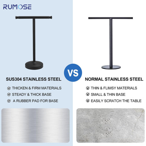 RUMOSE stand holds two towels, ideal for busy sinks.