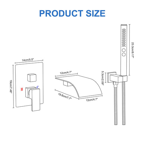 RUMOSE tub filler with sprayer for versatile bathing scenarios