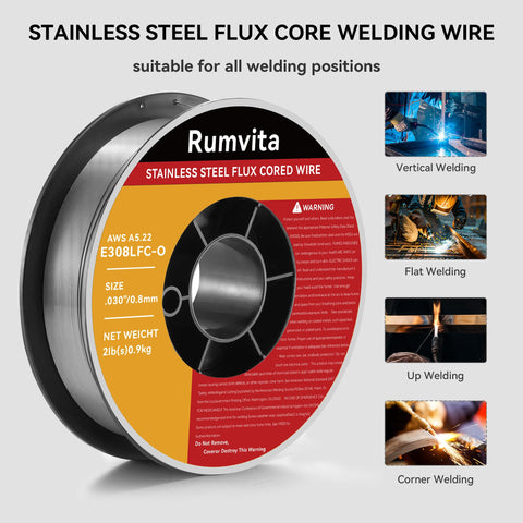Rumvita E308LFC-O arc stability demonstrated in MIG welding.