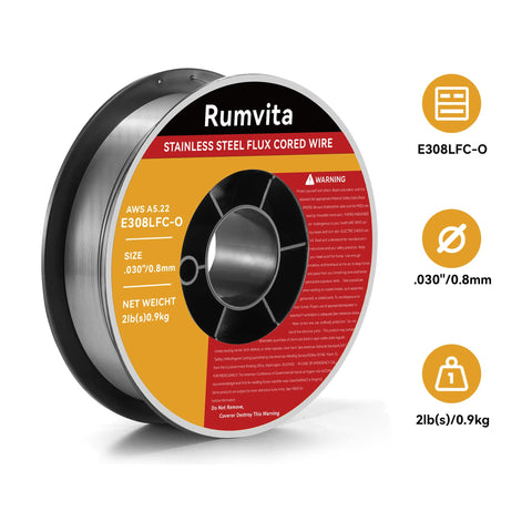 Rumvita E308LFC-O compatible with grades 304–347 for versatile stainless welding.