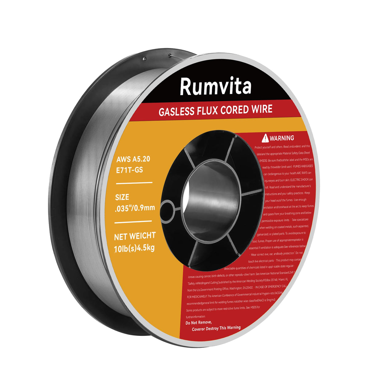 Rumvita flux core wire on a compact spool for easy home welding.