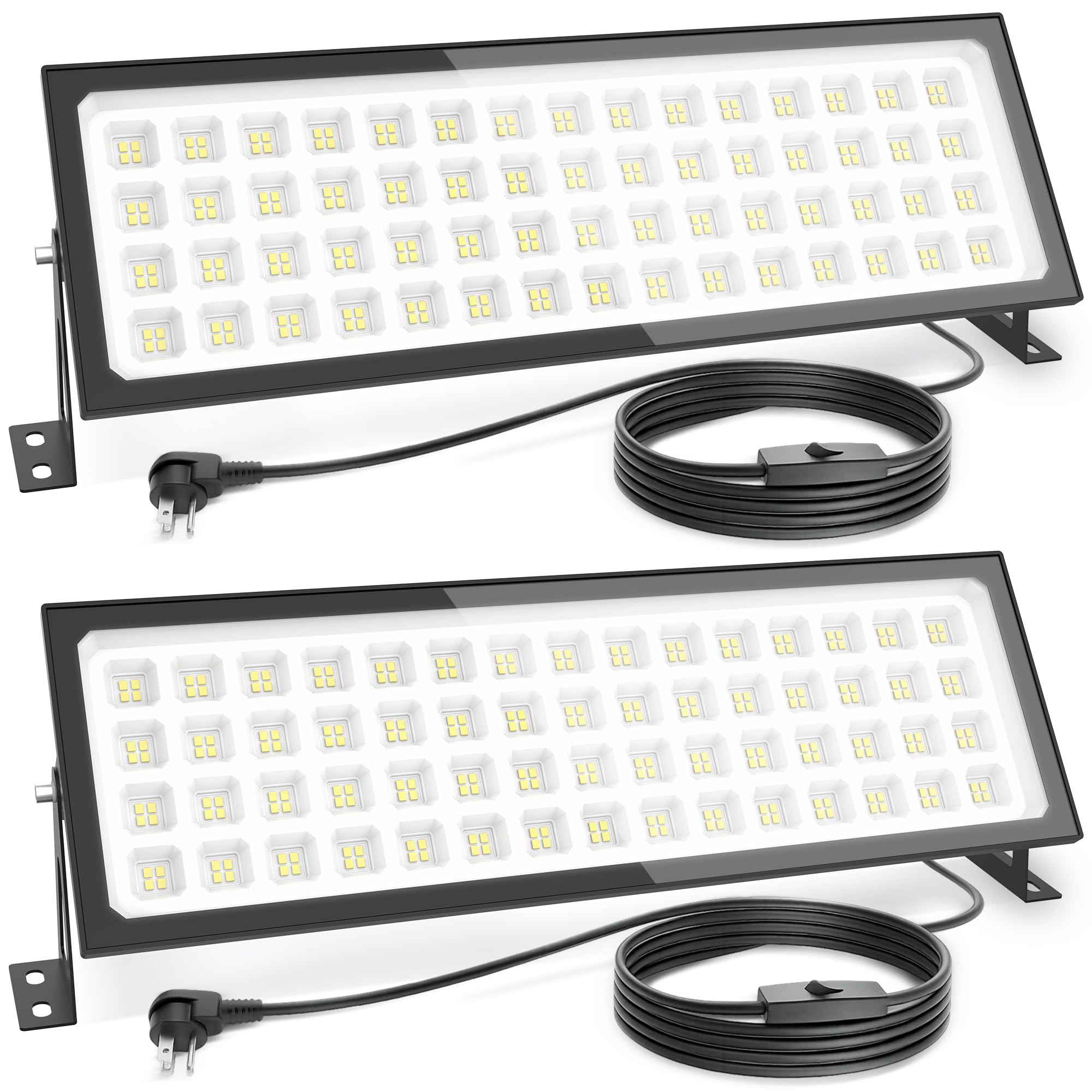 RUNBARRY 2-pack linkable LED shop lights for bright, wide coverage in garages