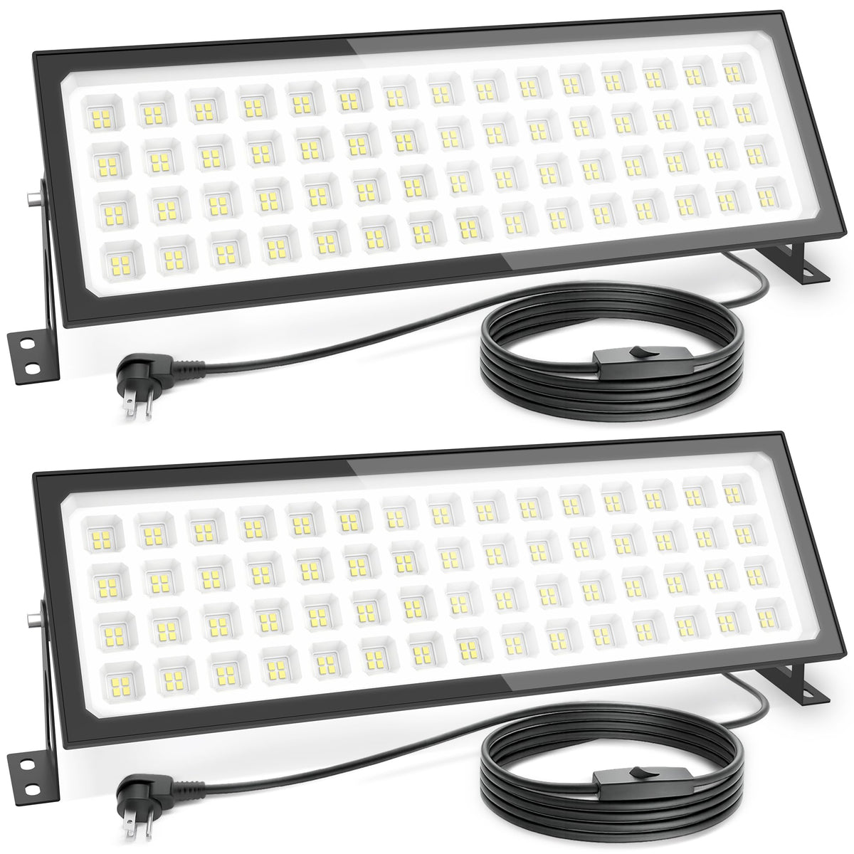 RUNBARRY 2-pack linkable LED shop lights for bright, wide coverage in garages