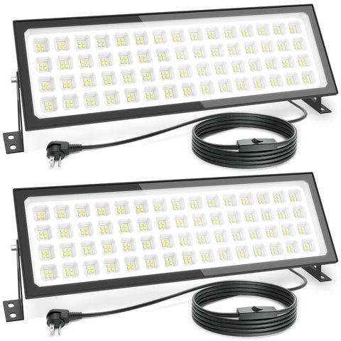 RUNBARRY 2-pack linkable LED shop lights for bright, wide coverage in garages