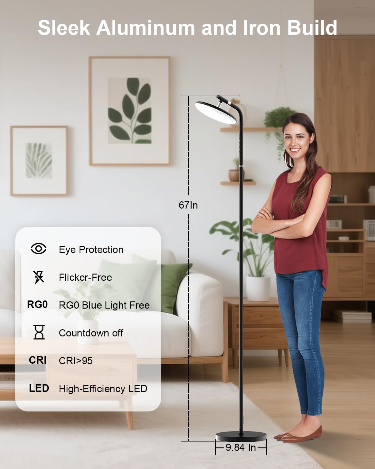 RUNBARRY 3200-lumen output provides bright, even coverage across spaces.