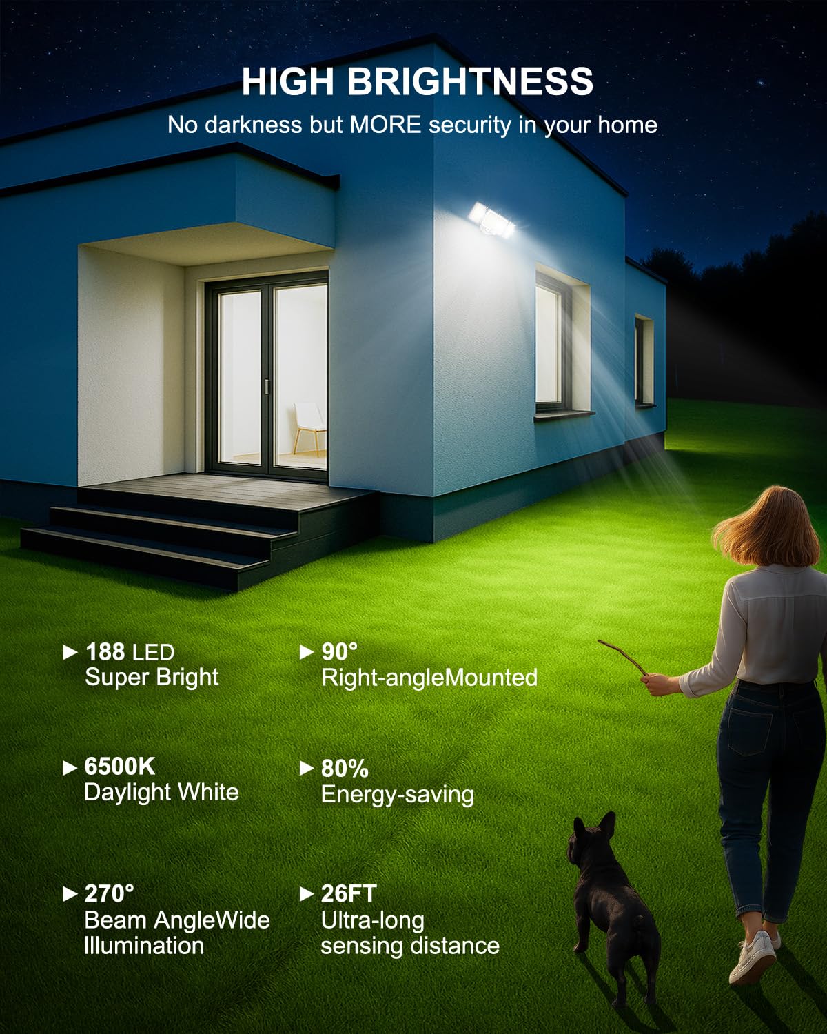RUNBARRY outdoor light IP65 weatherproof withstands rain and snow for year-round use.