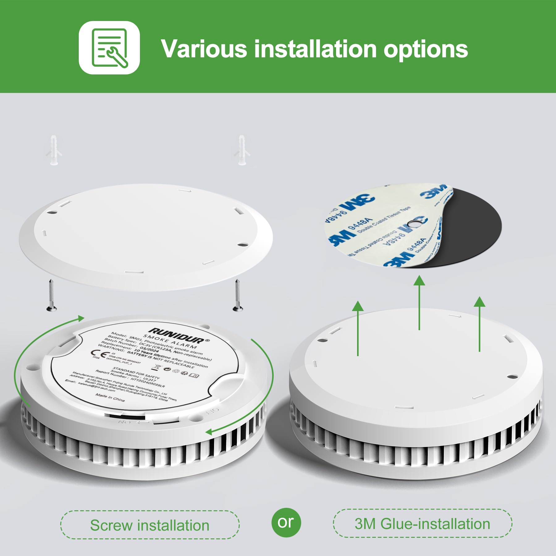 Runidur alarm with LED indicator and high-volume alarm for clear alerts