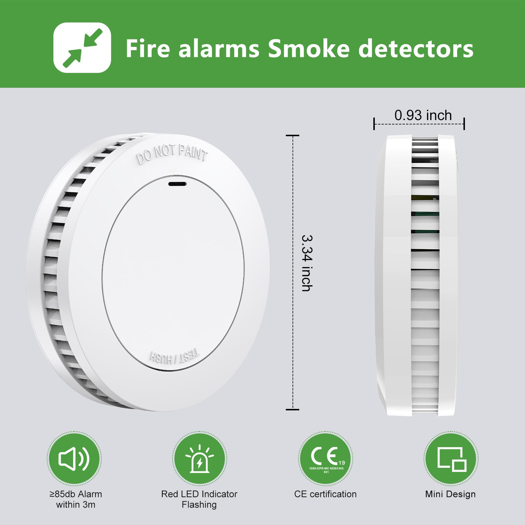 Runidur slim smoke detector demonstrates compact, discreet placement for any room
