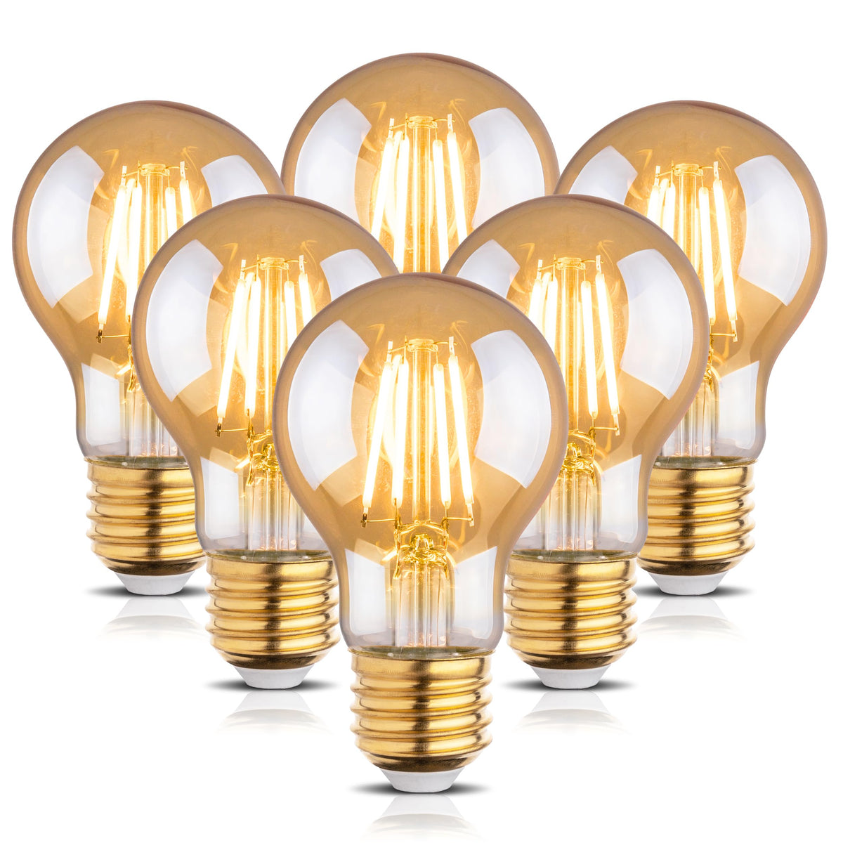 Runquiz amber LED Edison bulb with 4W-40W equivalent brightness for cozy ambient lighting.