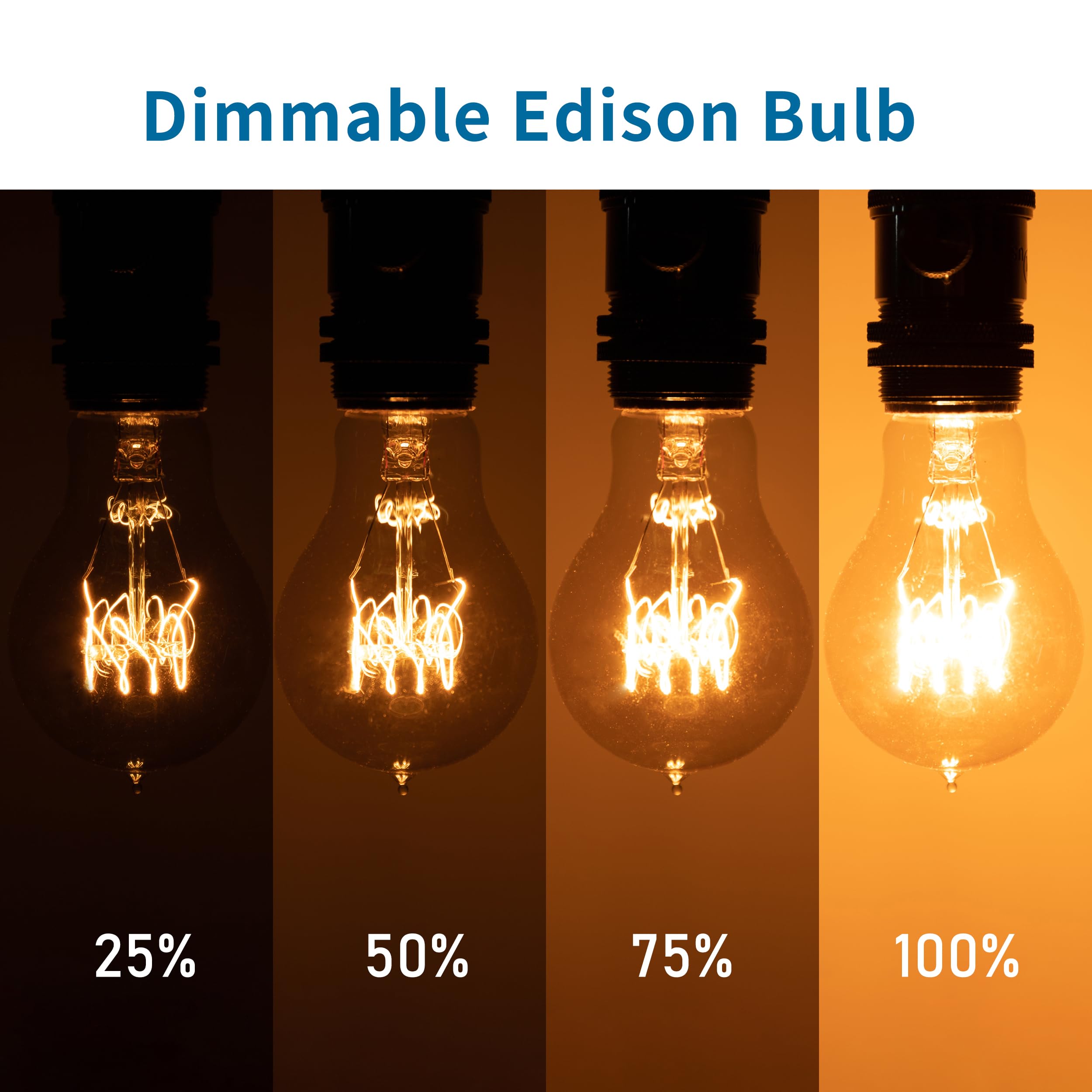 Runquiz dimmable amber Edison bulb for adjustable mood lighting