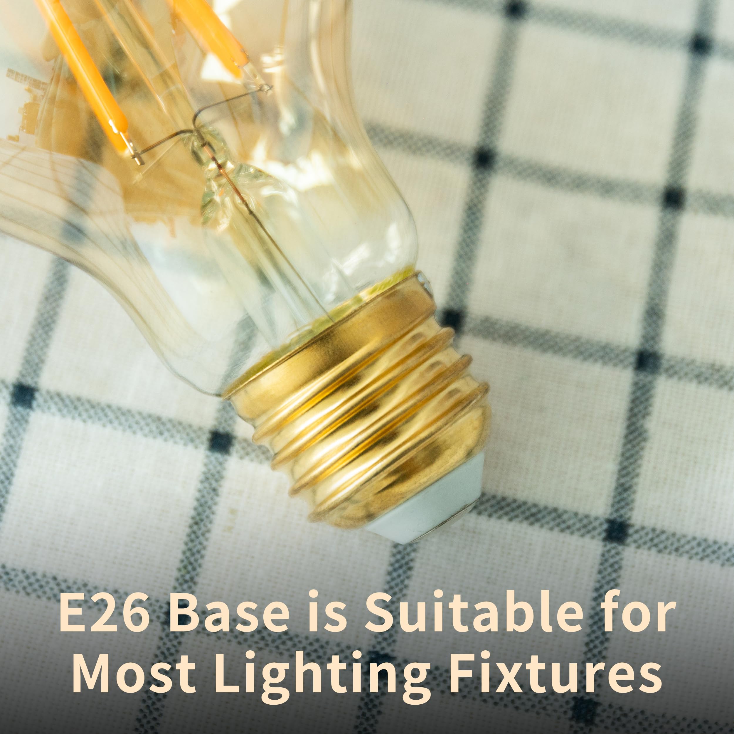 Runquiz dimmable amber bulb delivers smooth brightness without flicker.