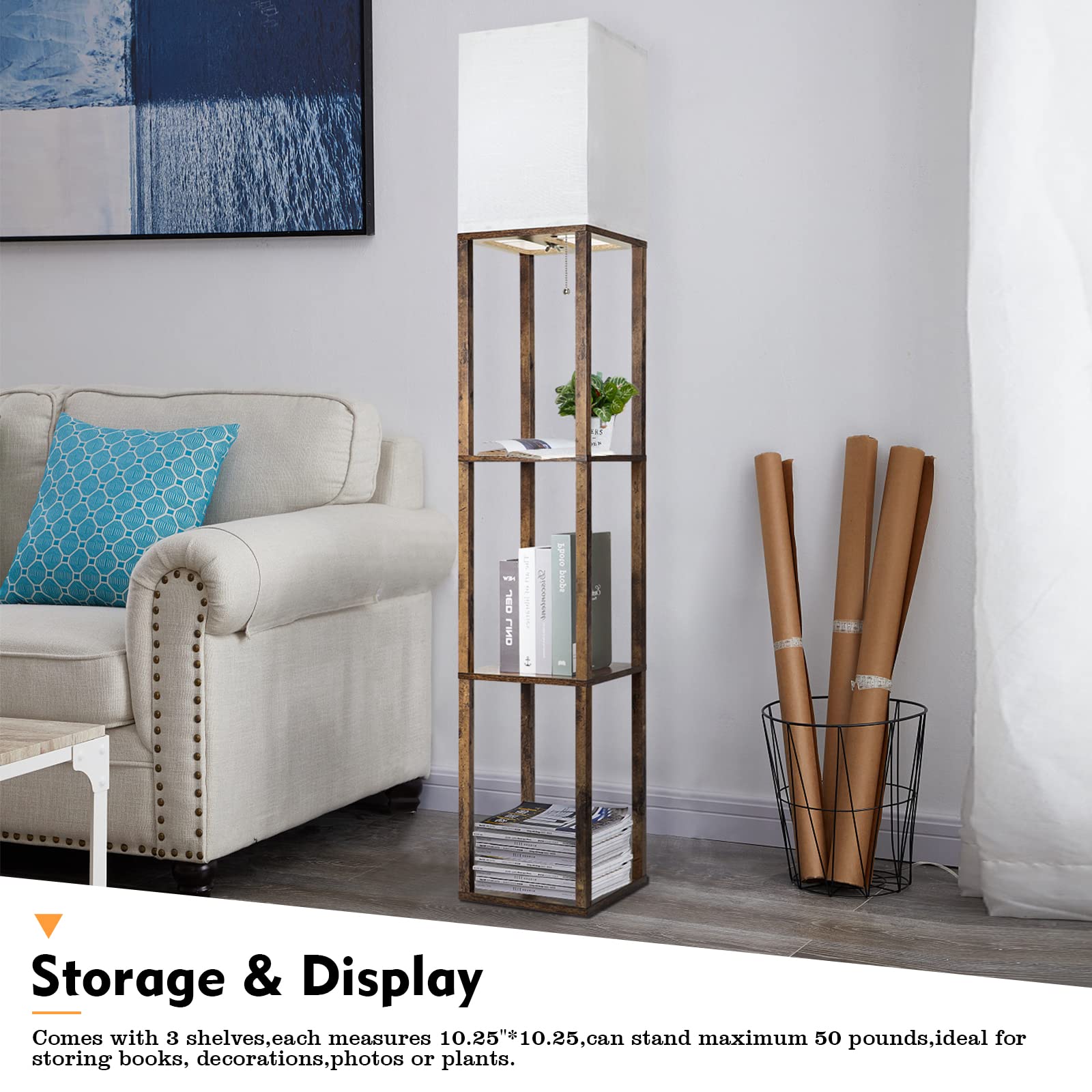 RUNTOP floor lamp shows color temperature options for warm to cool ambient lighting.