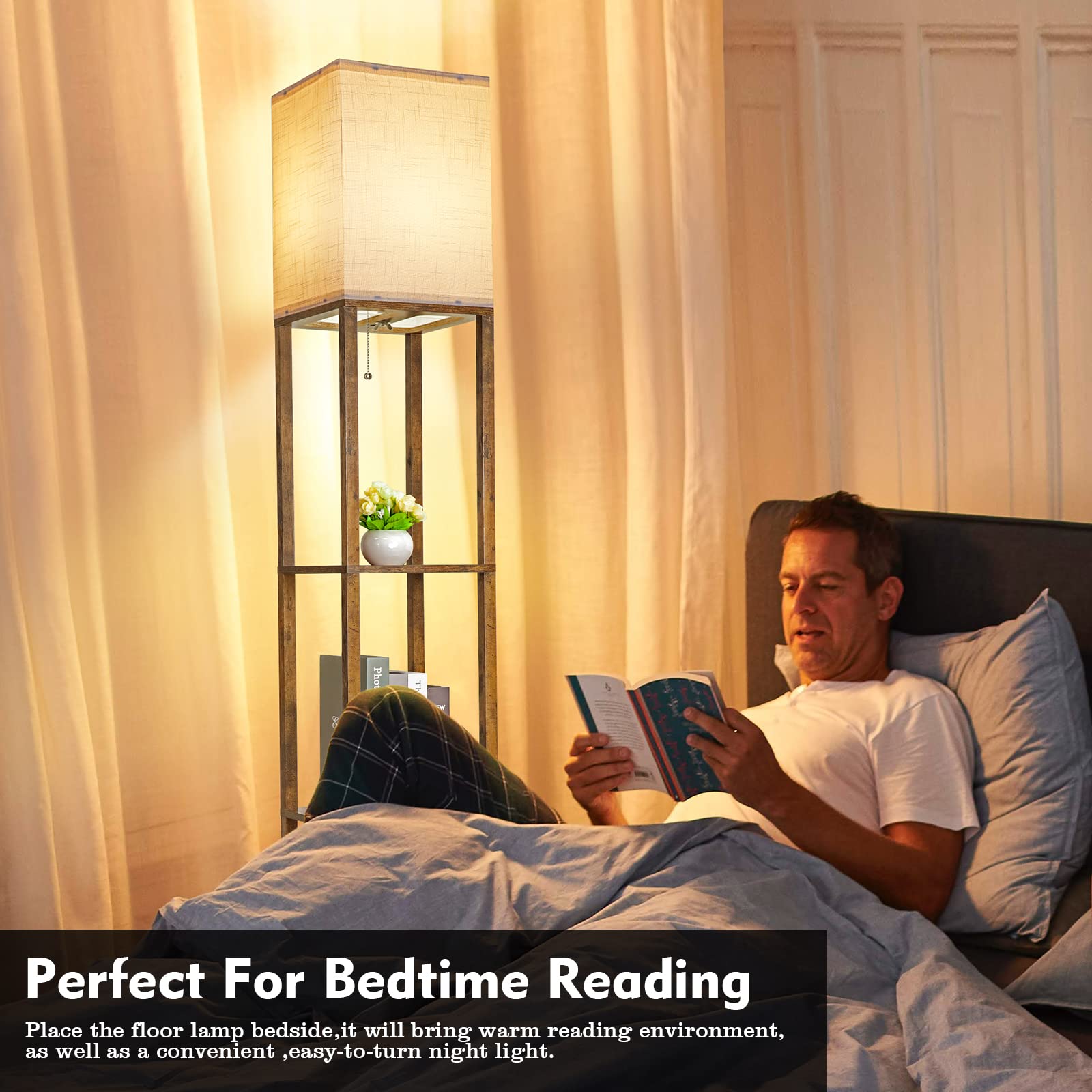 RUNTOP fabric shade softens light for a cozy room atmosphere.
