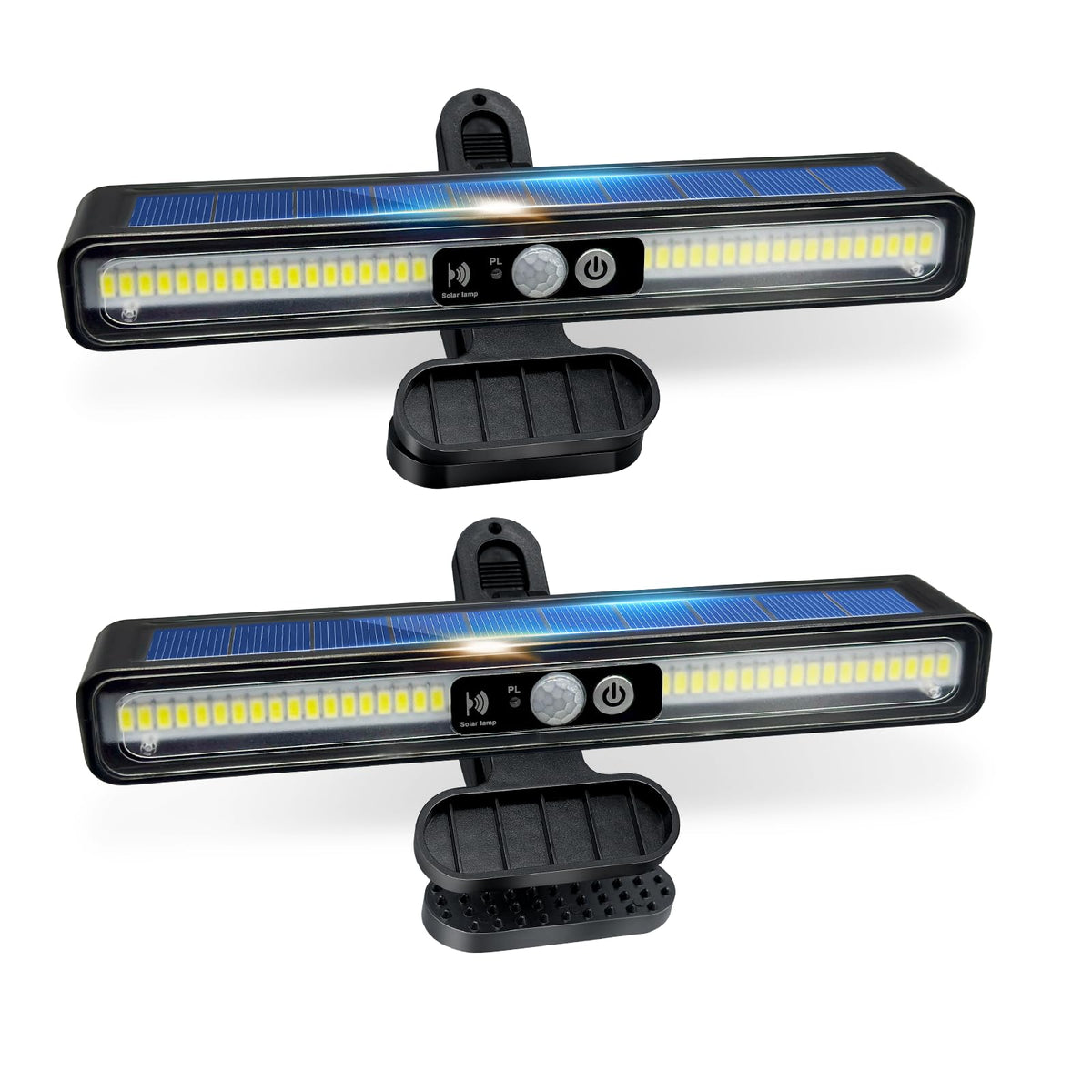 Runtticoon clip-on solar motion light outdoor 2-pack for instant yard illumination