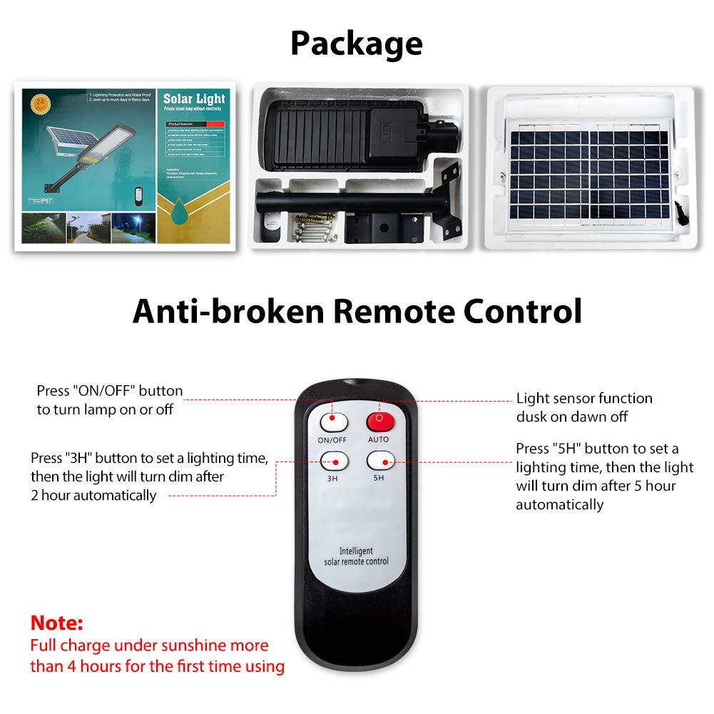 RuoKid solar street light IP67 waterproof design for durability.