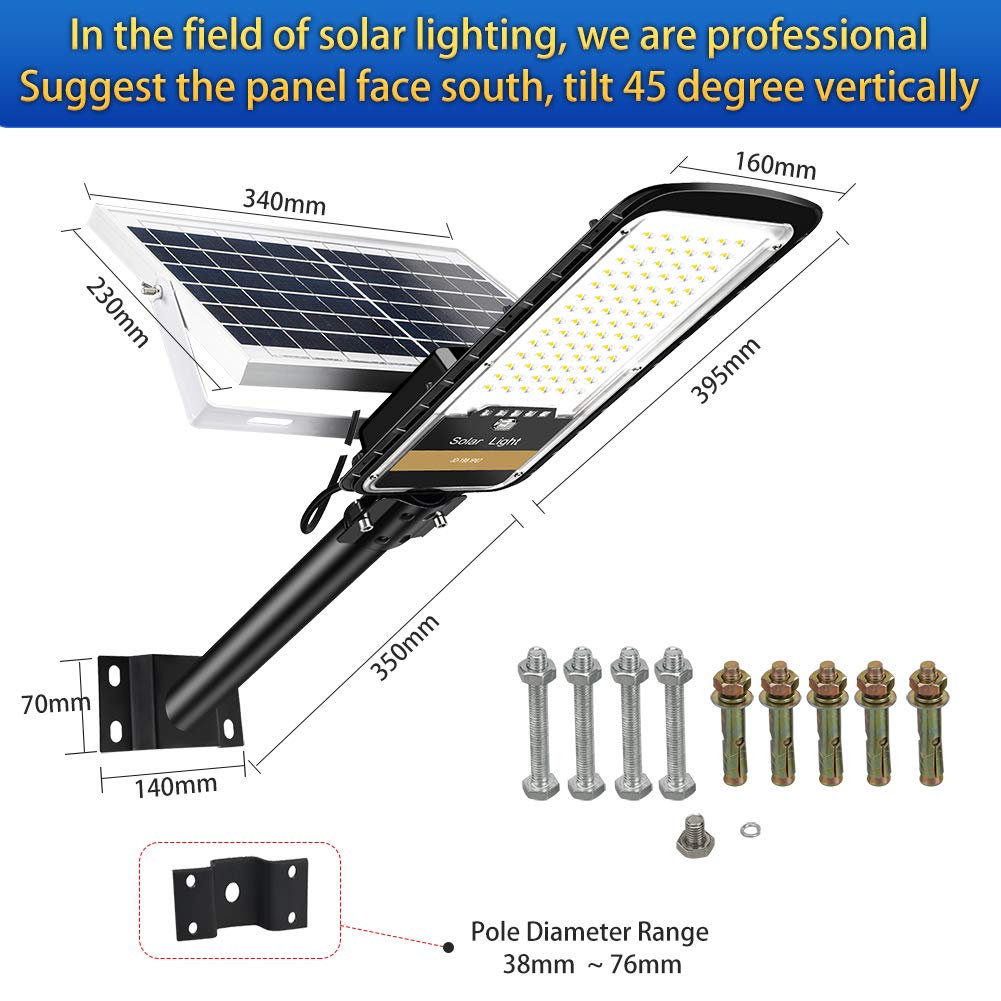 RuoKid solar street light wall or pole installation ready.