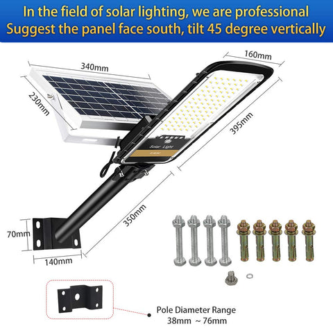 RuoKid solar street light wall or pole installation ready.