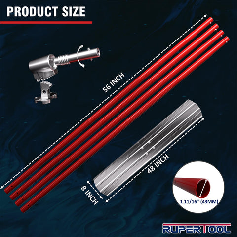 RUPERTOOL extendable 56-inch handles provide extended reach for efficient screeding.