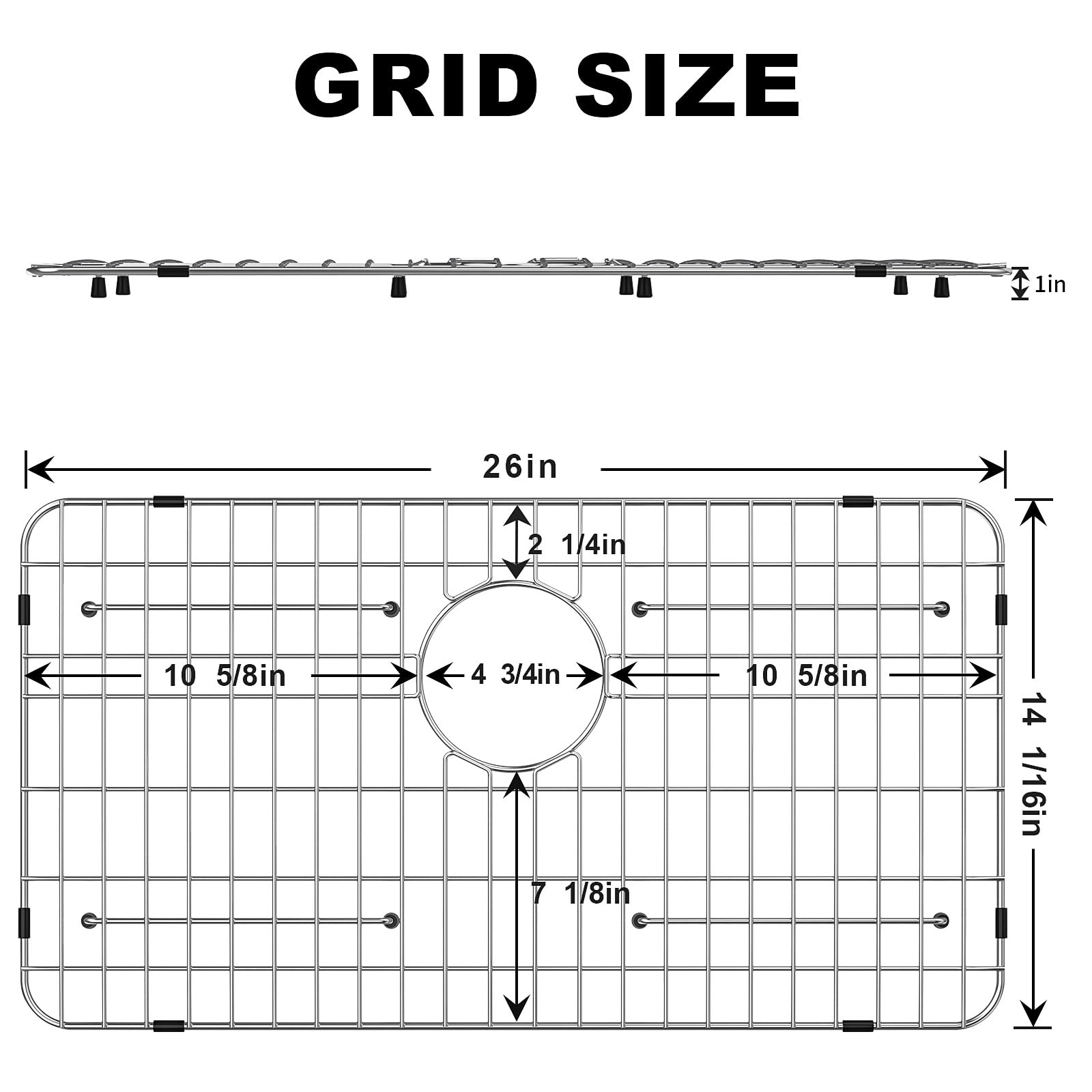 Rurayati sink grid rear drain location demonstrates drainage-ready design