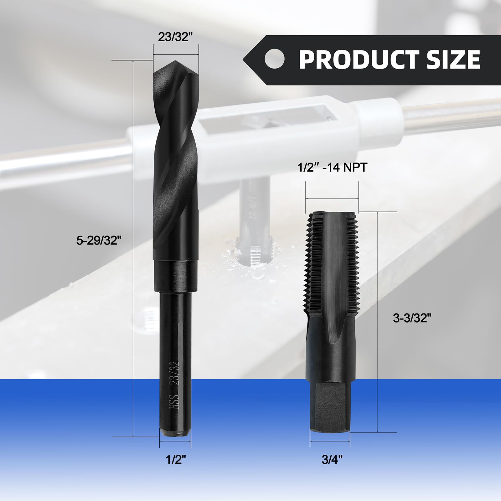 RURITKIT 23-32in HSS drill bit designed for clean, accurate holes.