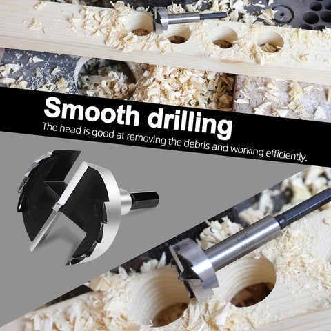 RURITKIT Forstner bit drilling flat-bottom pockets in wood