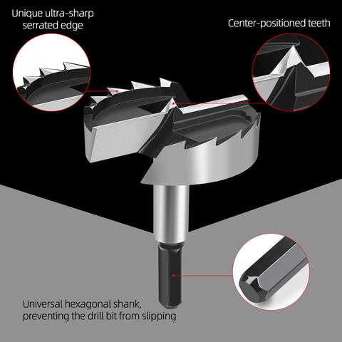 RURITKIT Forstner bit serrated edge for smooth cuts in wood