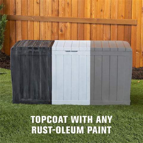 Rust-Oleum 209460 primer on polypropylene surface enhances paint grip.