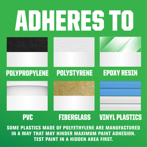 Rust-Oleum 209460 primer on vinyl plastics improves topcoat durability.