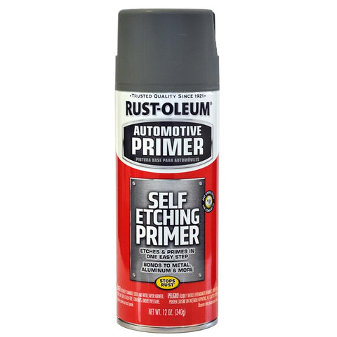 Rust-Oleum 6-pack display showing automotive primer for prep and rust protection