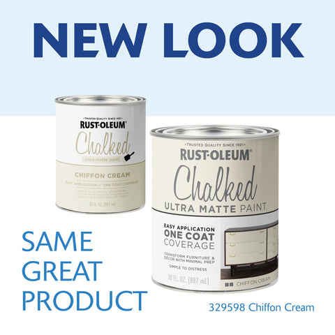 Rust-Oleum Chalked Chiffon Cream swatch demonstrates vintage charm and coverage