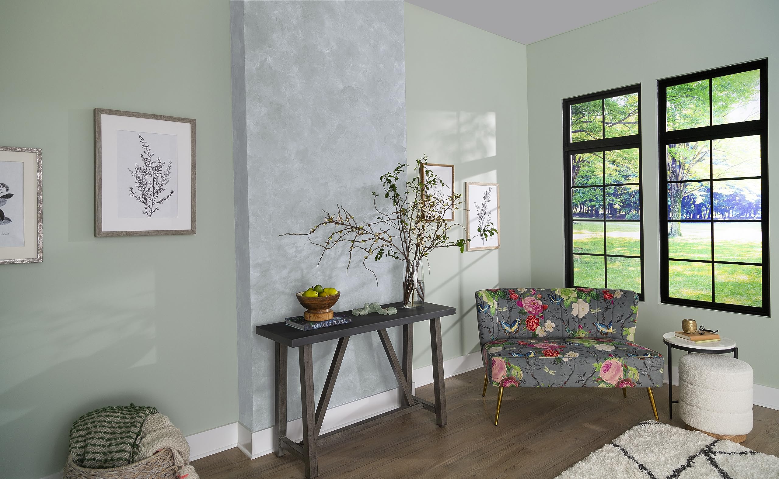Rust-Oleum Sidewalk Gray paint dries to touch in 30 minutes for quick projects.
