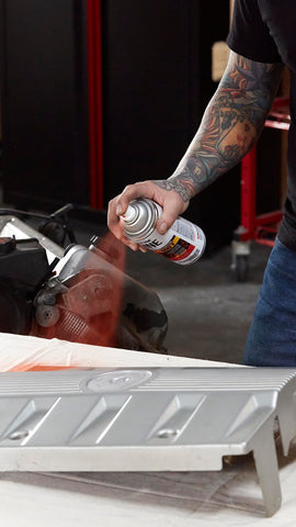 Rust-Oleum Engine Enamel any-angle spray reaches tight engine areas
