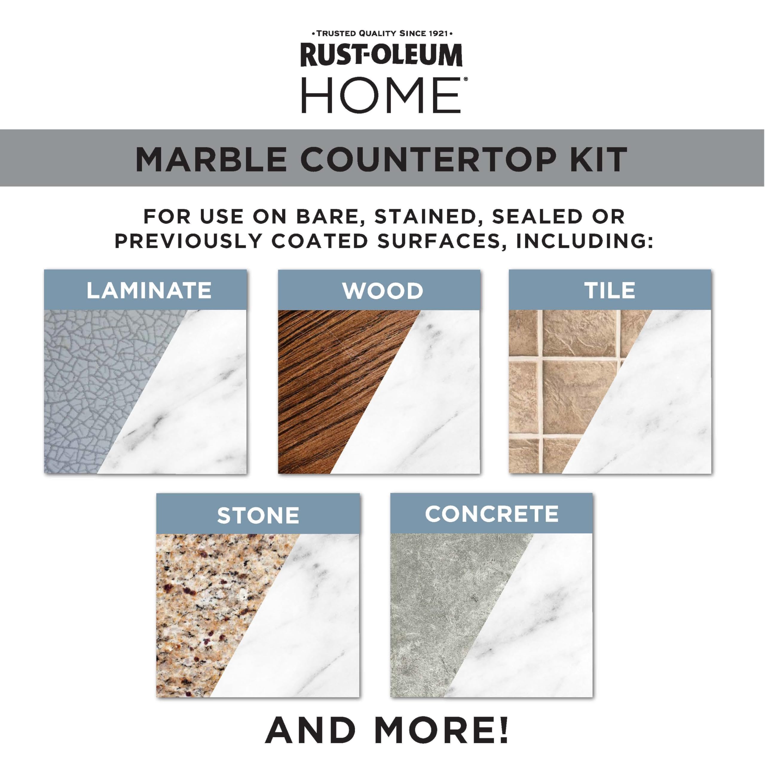 Rust-Oleum Home before-after transformation on countertops.
