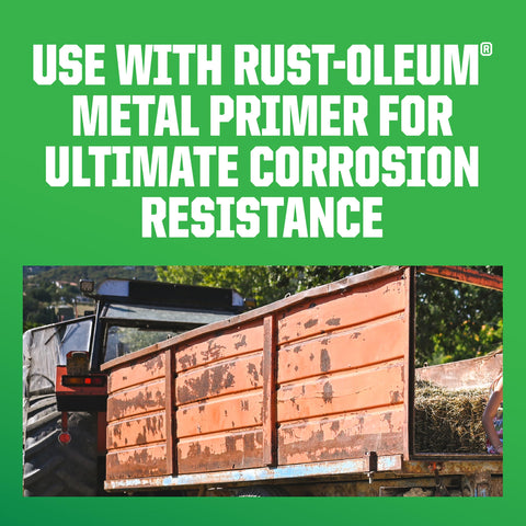 Rust-Oleum Kubota Orange on wood panel for testing finish.