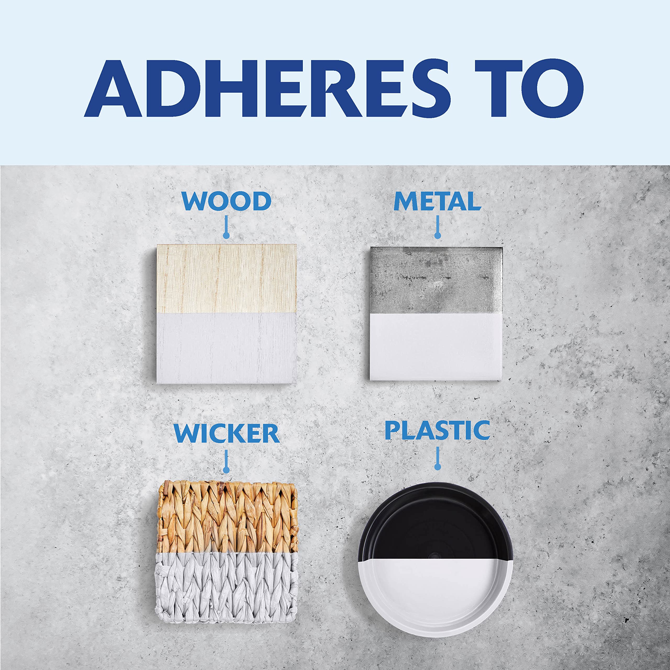 Rust-Oleum Painter's Touch 2X versatile on wood, plastic, and metal surfaces