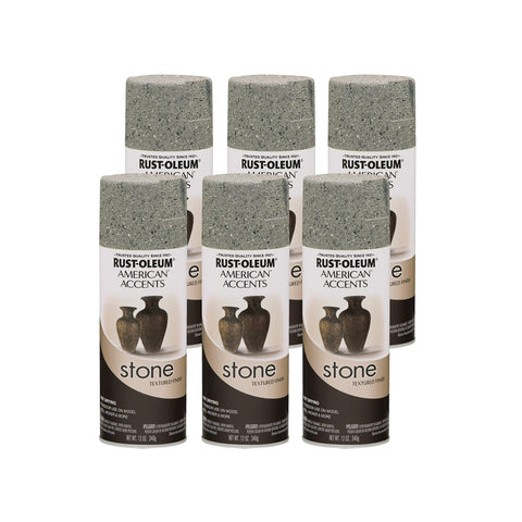 Rust-Oleum Stone Creations Gray spray can showing textured stone finish for indoor projects.